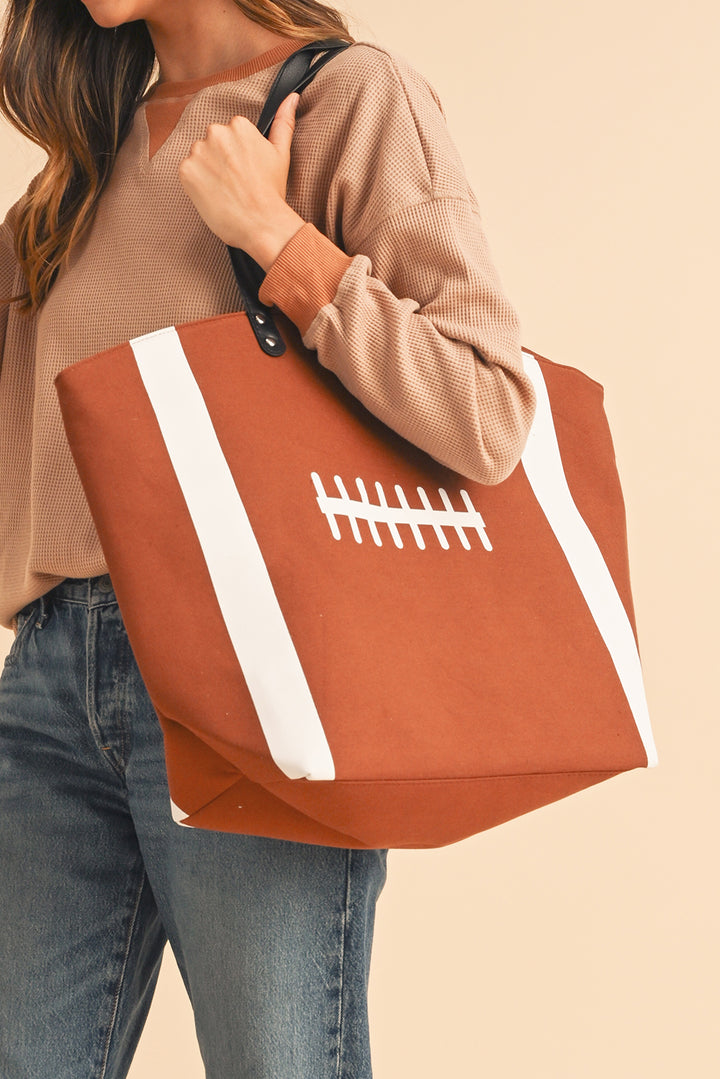 sports Pattern Canvas Large Tote Bag