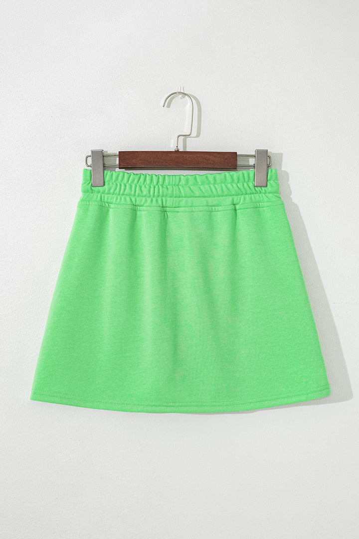 French Terry Drawstring Mini Skort with Pockets