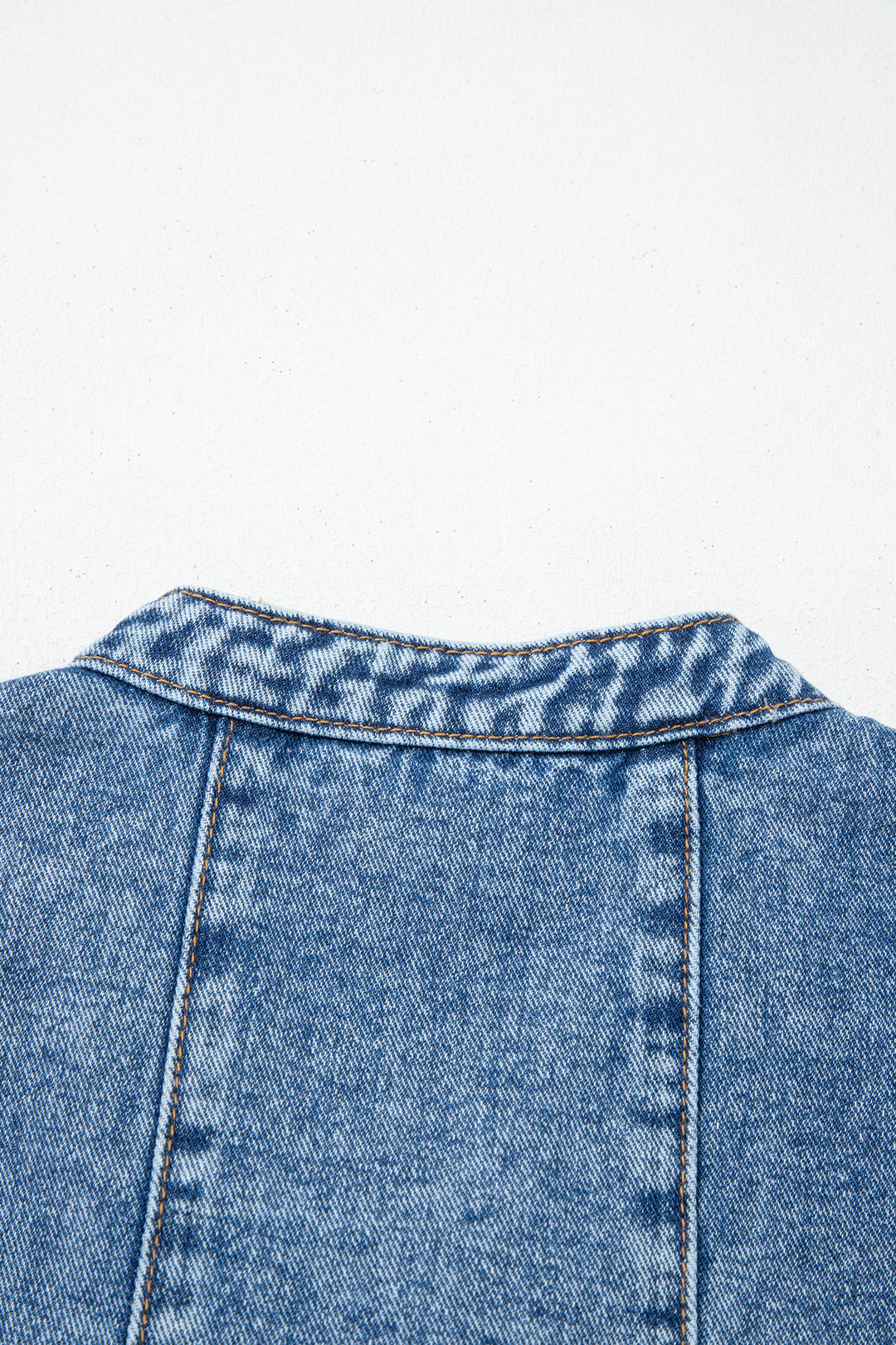 Myosotis Western Belt Button Down Sleeveless Denim Short Dress