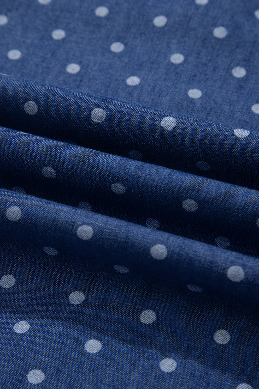Blue Polka Dot Ruffle Hem Sleeveless Shift Dress Mini Vacation