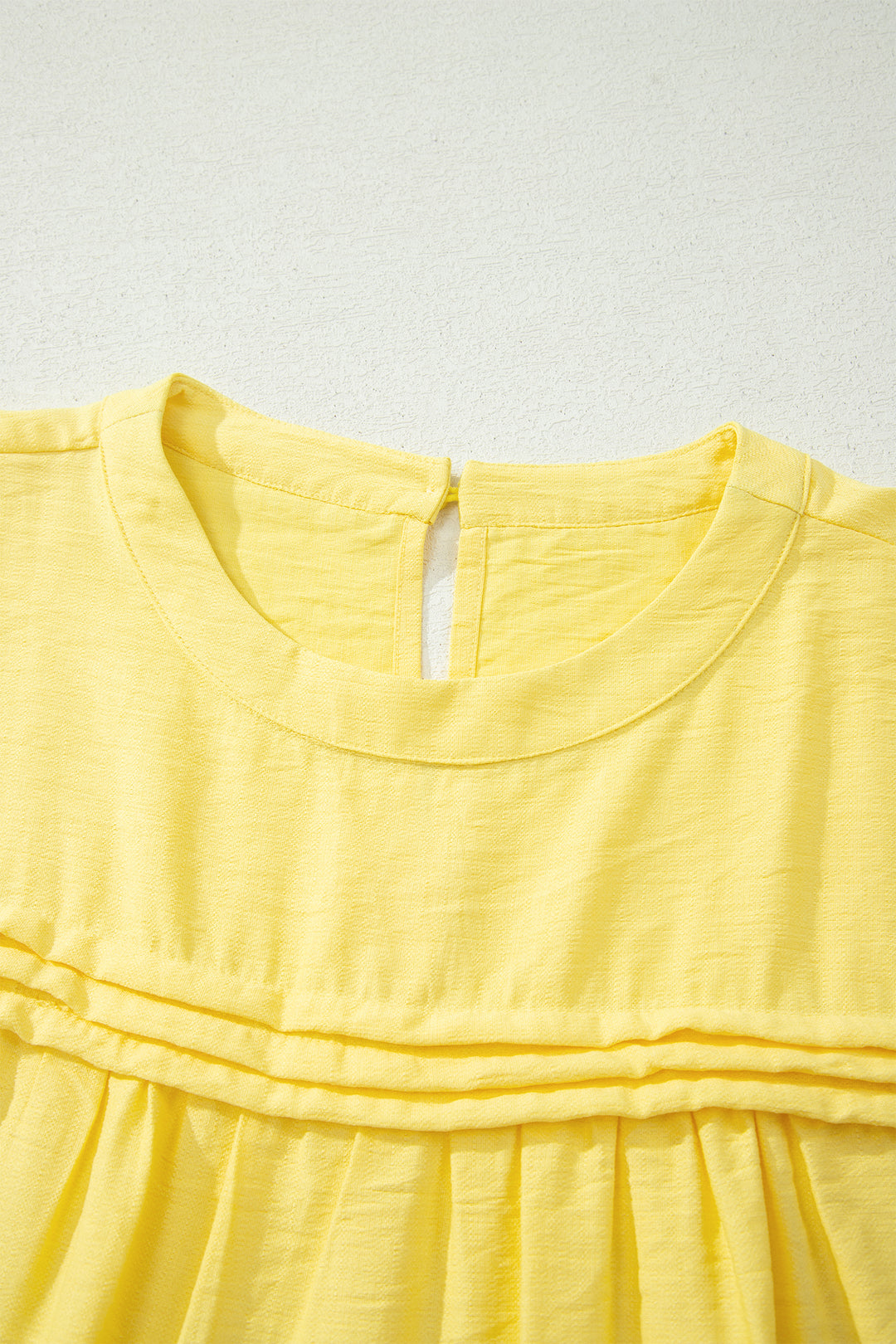 Tie Half Sleeve Pleated Detail Babydoll Blouse