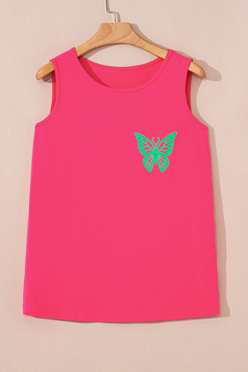Sachet Pink Butterfly Graphic Summer Tank Top