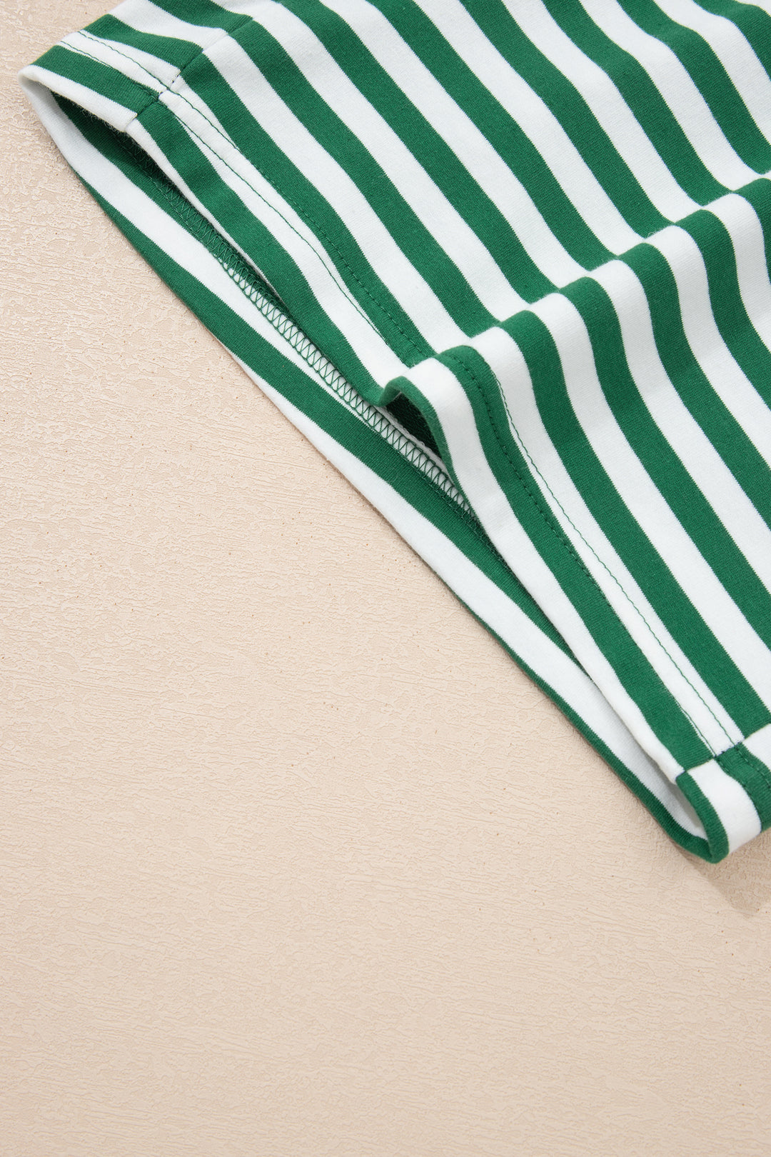 Stripe Drop Shoulder Boxy Casual Terry Short Set