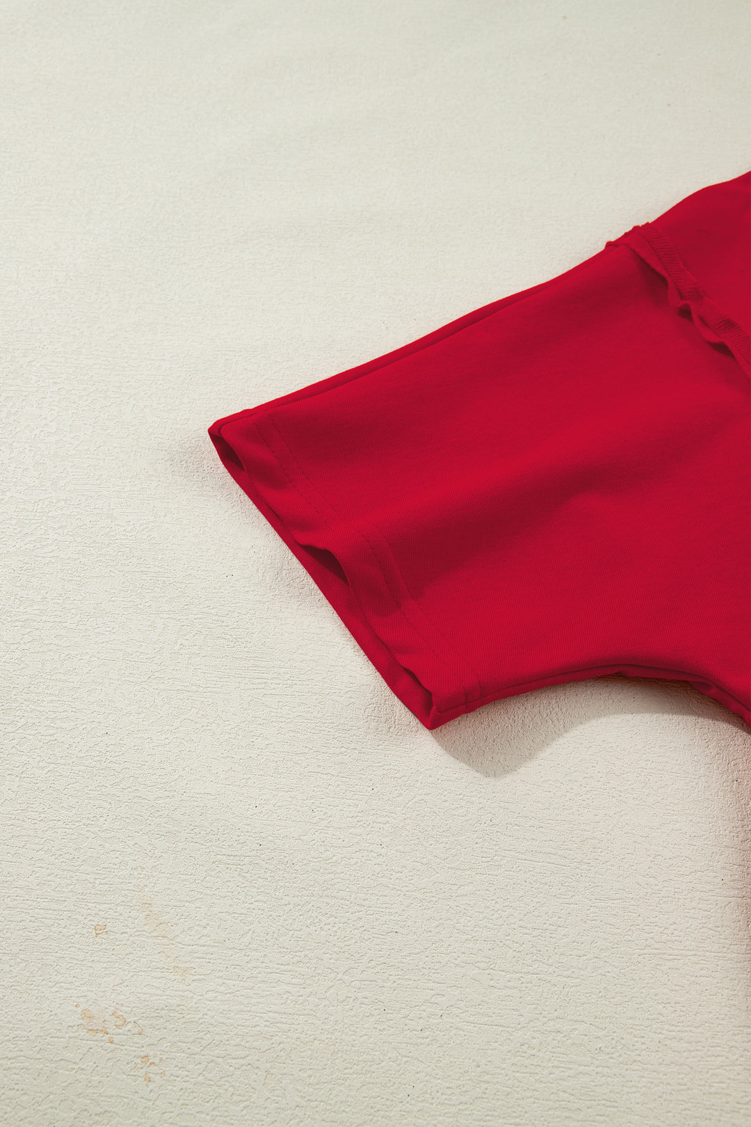 Racing Red GEORGIA Letter Printed Raw Seam Drop Shoulder Loose Tee