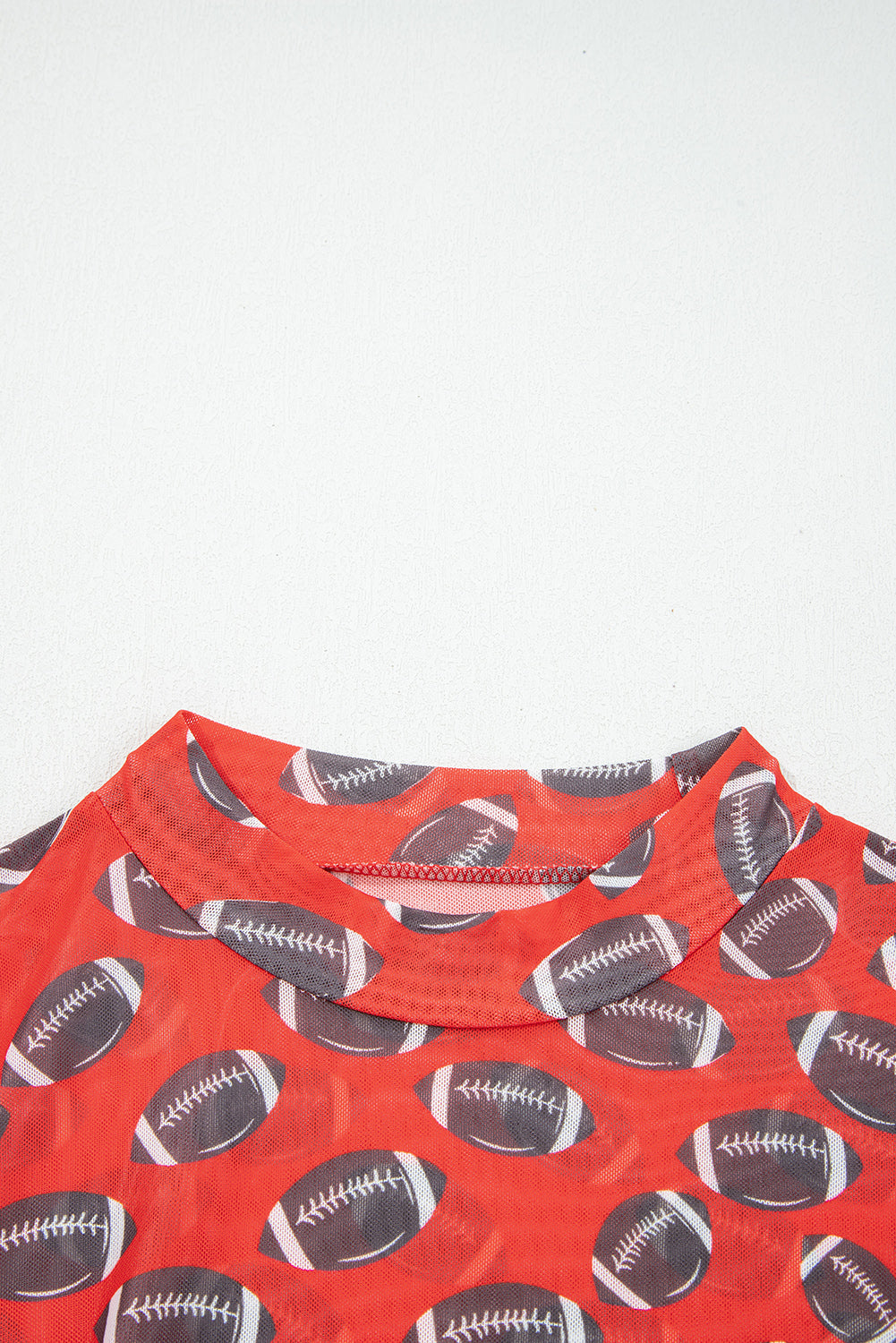 Game Day football Mesh Sheer Long Sleeve Top