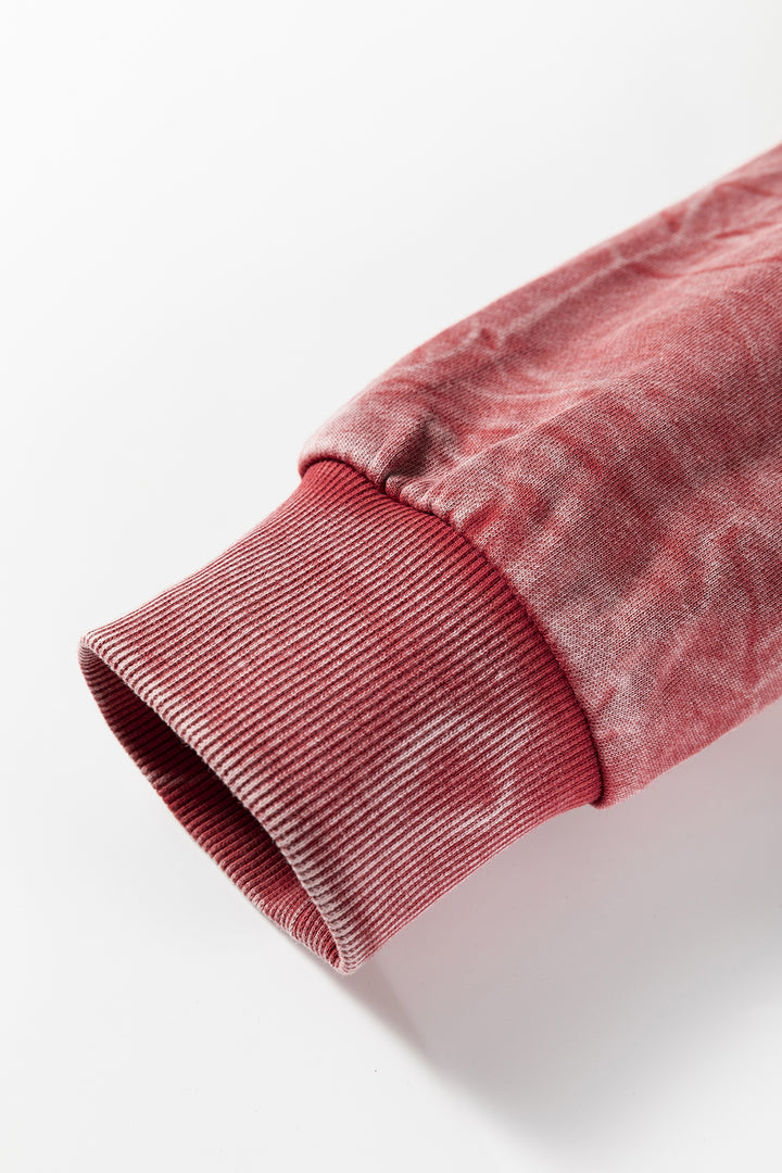 saved by grace Letter Embroidery Mineral Wash Loose Sweatshirt