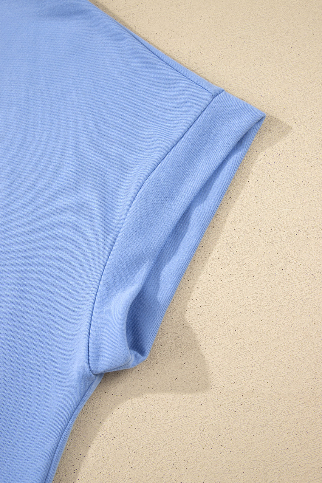Beau Blue Plus Size Solid Scalloped Hem Button Neck Pullover Mini Dress