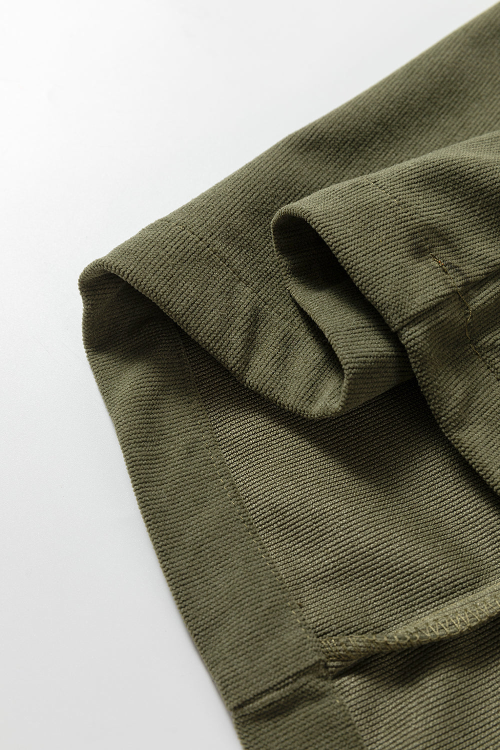 Corduroy Half Button Collared Long Sleeve Mini Dress