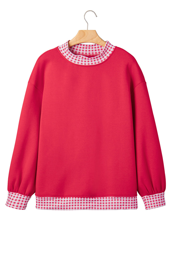 Colorblock Polka Dot Contrast Trim Oversized Sweatshirt