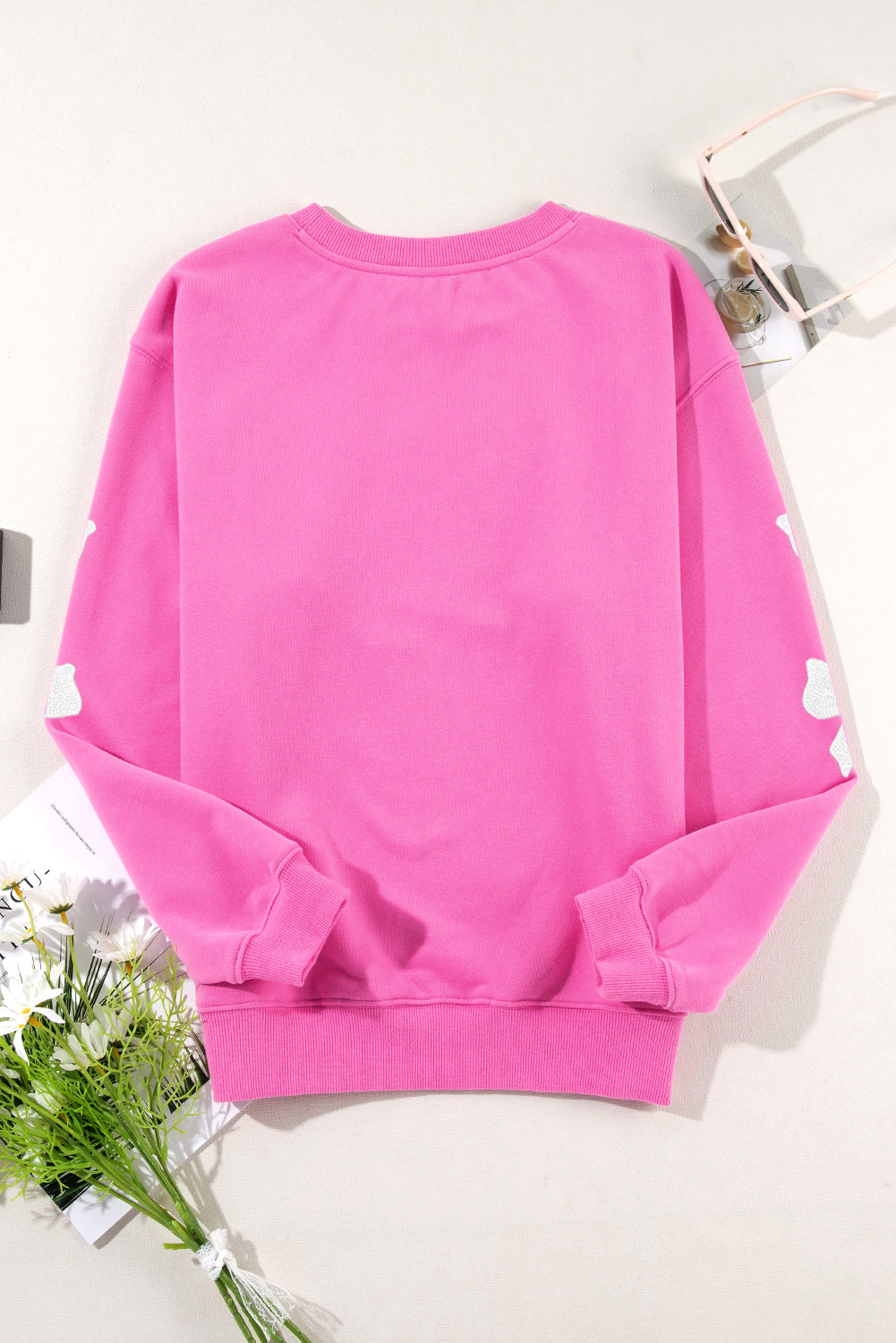 Bonbon Bowknot Graphic Drop Shoulder Pullover Sweatshirt