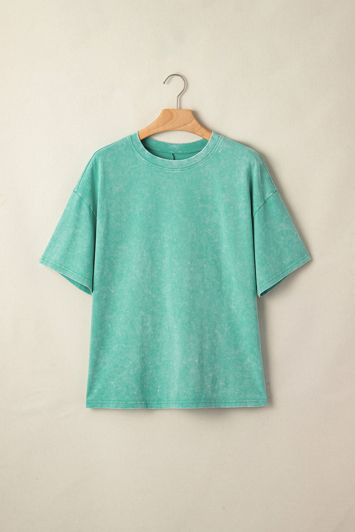 Solid Color Cotton Mineral Washed Oversize Tee