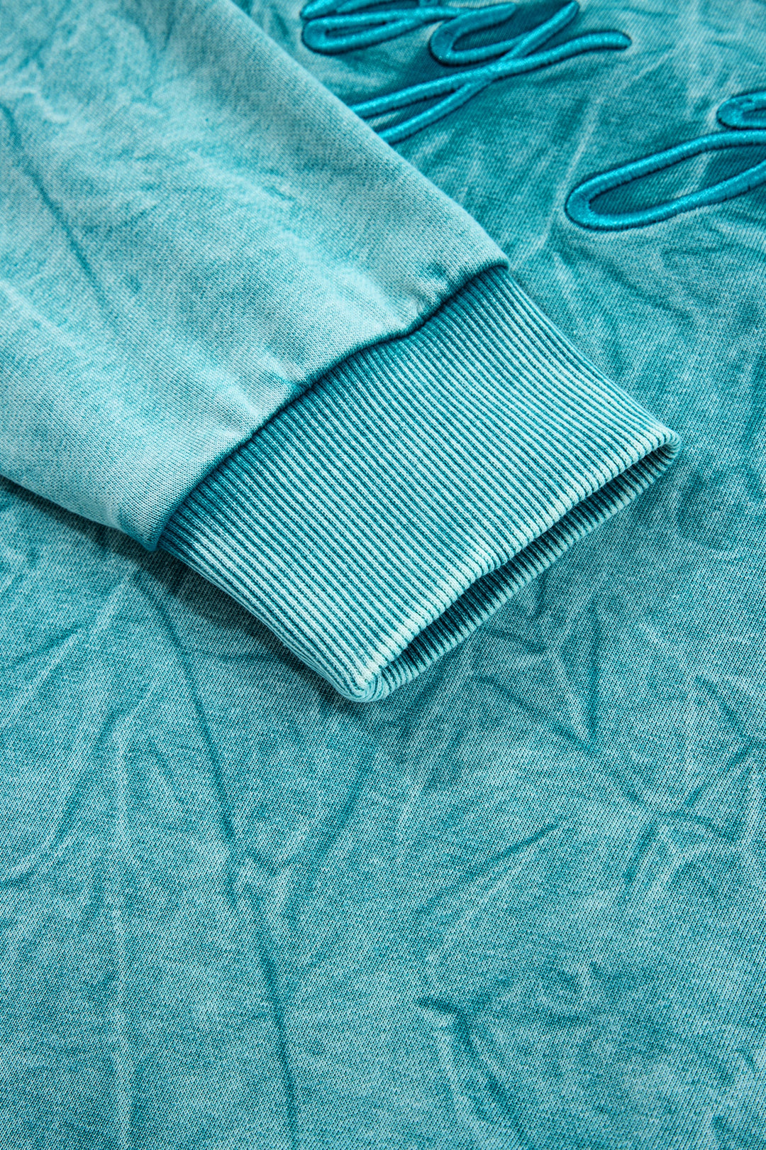 saved by grace Letter Embroidery Mineral Wash Loose Sweatshirt