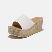 PU Leather Open Toe Sandals - White / 35(US4)