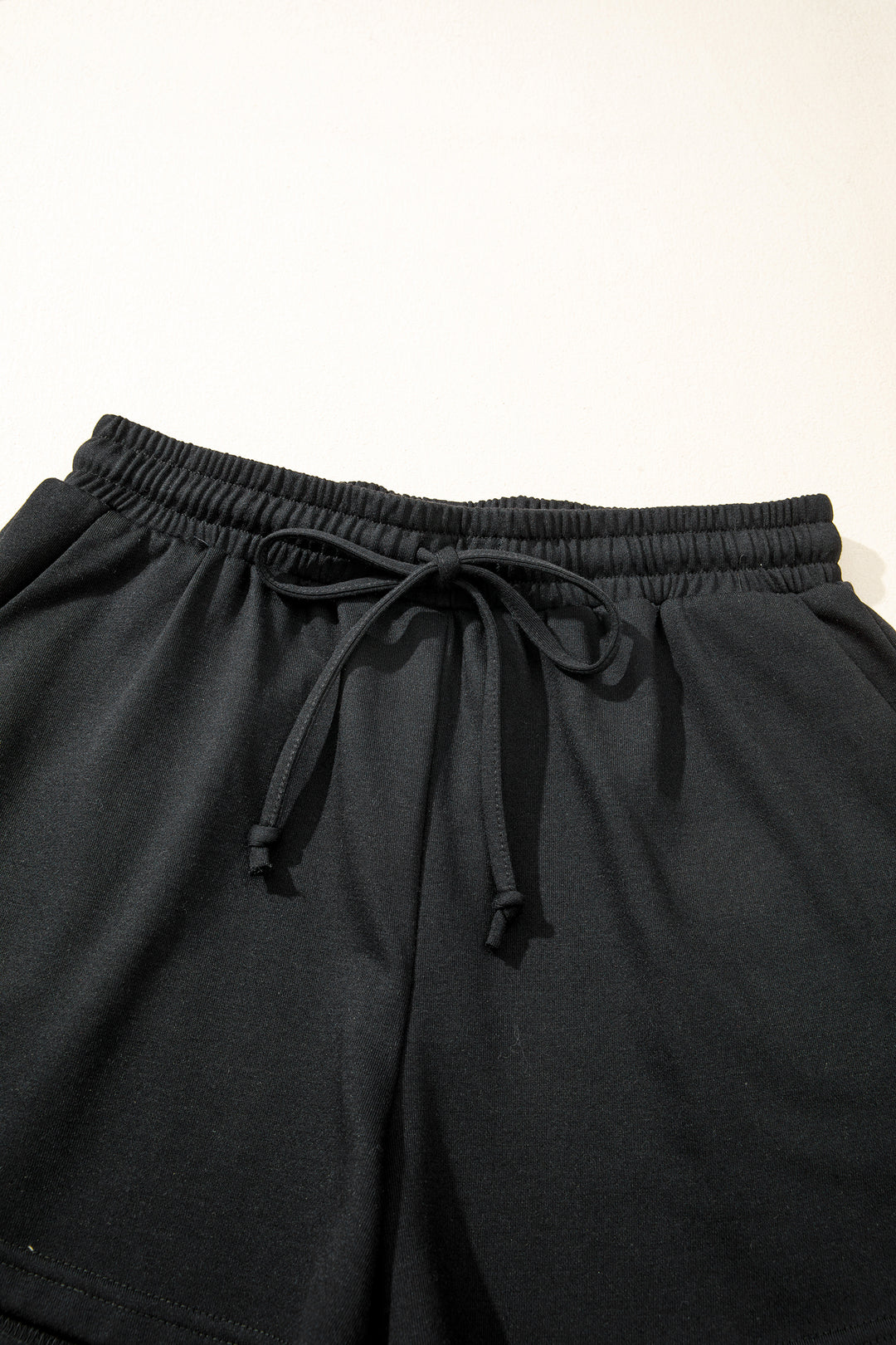 Leopard Bow Patched V Neck Loose Tee Drawstring Shorts 2pcs Outfit
