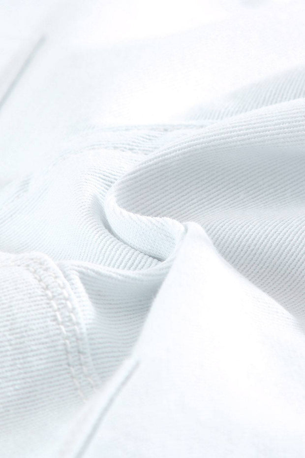 a close up of a white shirt with a black tie