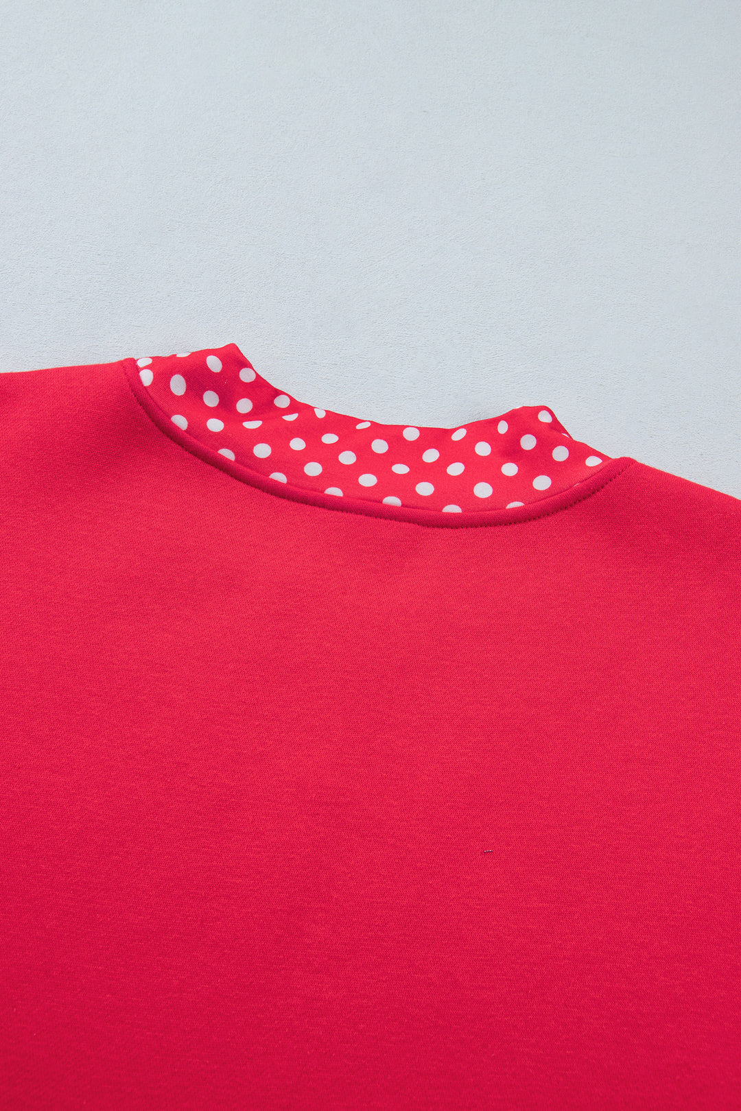 Colorblock Polka Dot Contrast Trim Oversized Sweatshirt