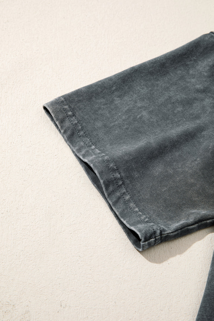 Solid Color Cotton Mineral Washed Oversize Tee