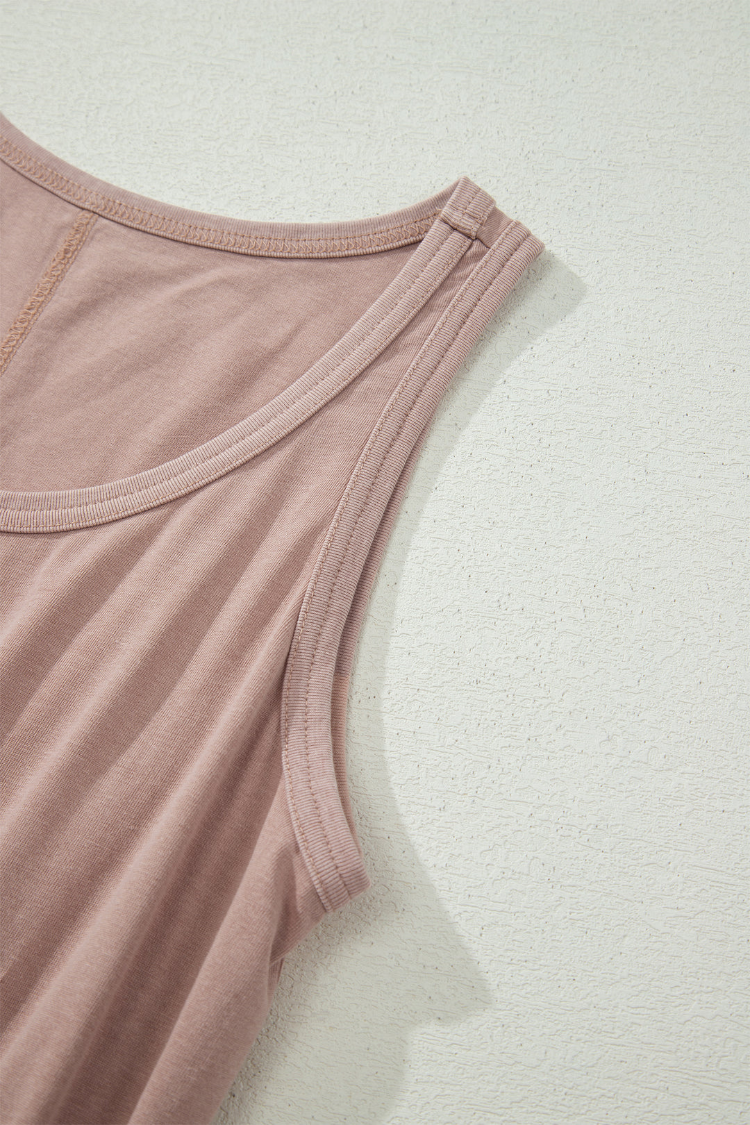 Mineral Wash U Neck Elastic Waist Sleeveless Mini Dress