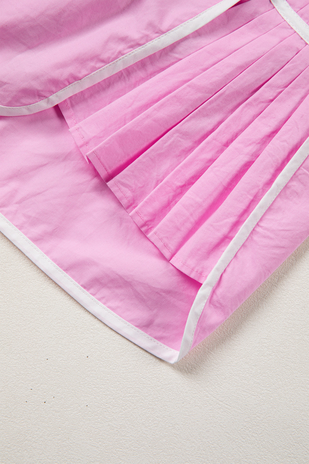 Bonbon Contrast Trim Pleated Casual Active Shorts