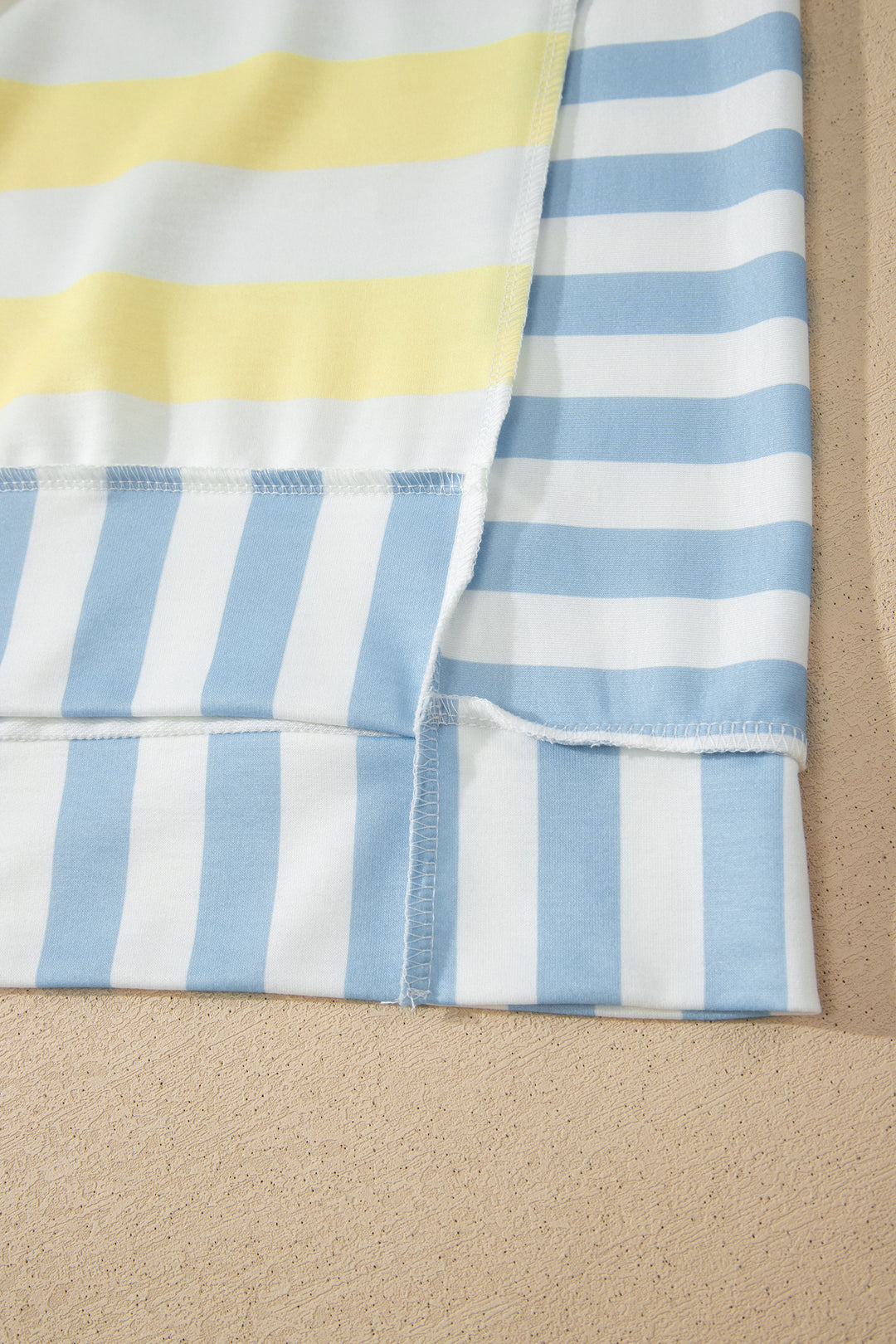 Stripe Exposed Seam Contrast Patchwork Oversized Top