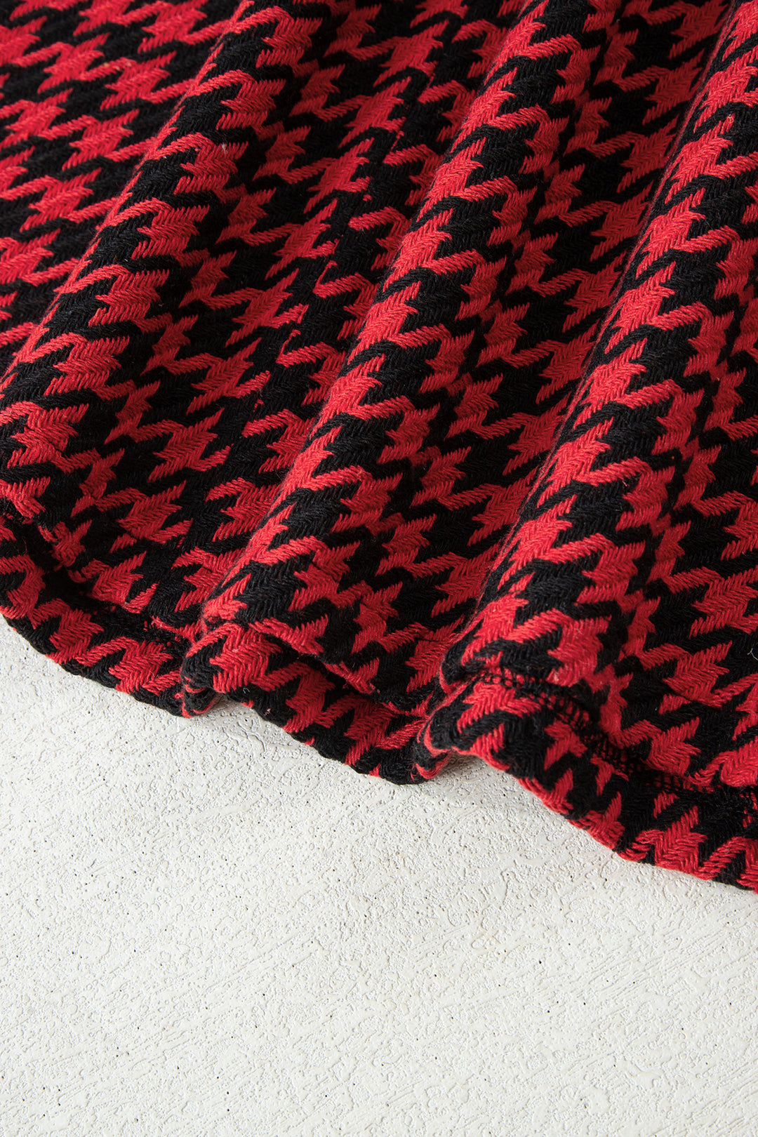 Houndstooth Print V Neck Sleeveless Mini Dress