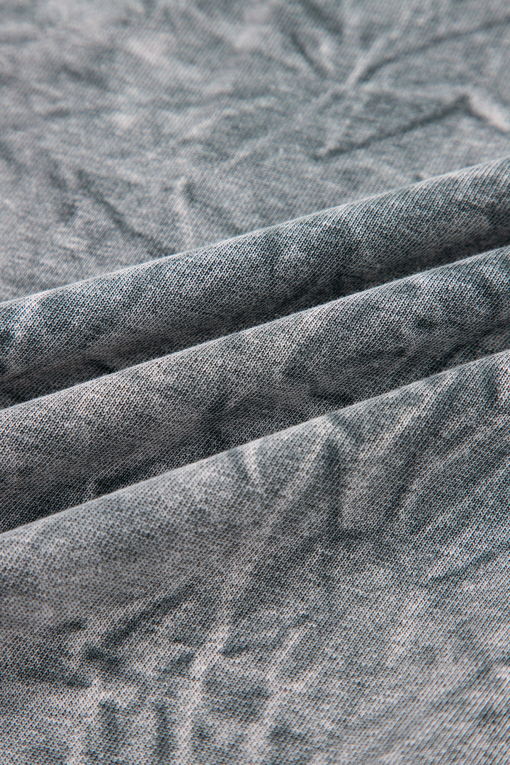 saved by grace Letter Embroidery Mineral Wash Loose Sweatshirt