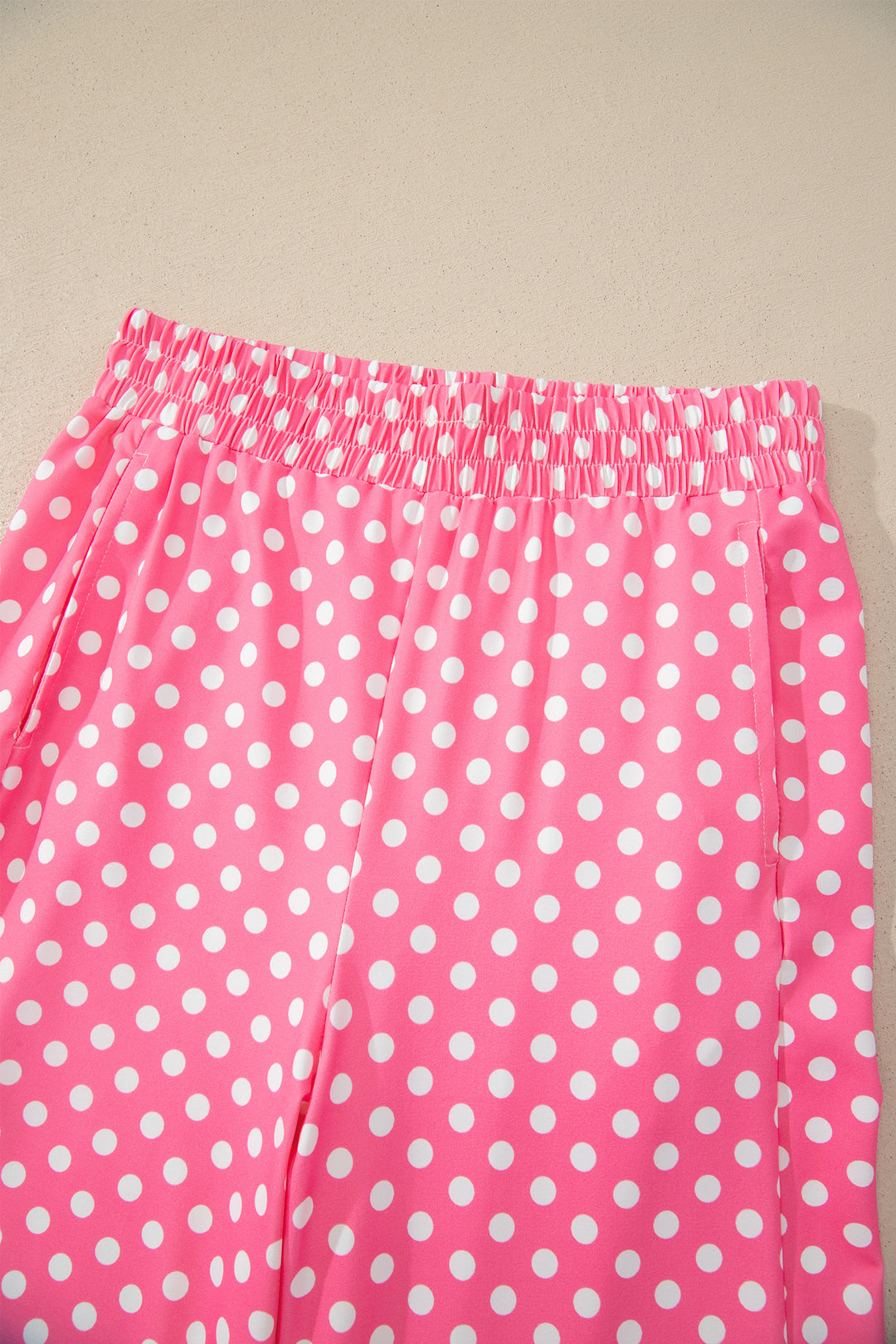 Polka Dot Print Slim Tank Loose Pants 2pcs Outfit