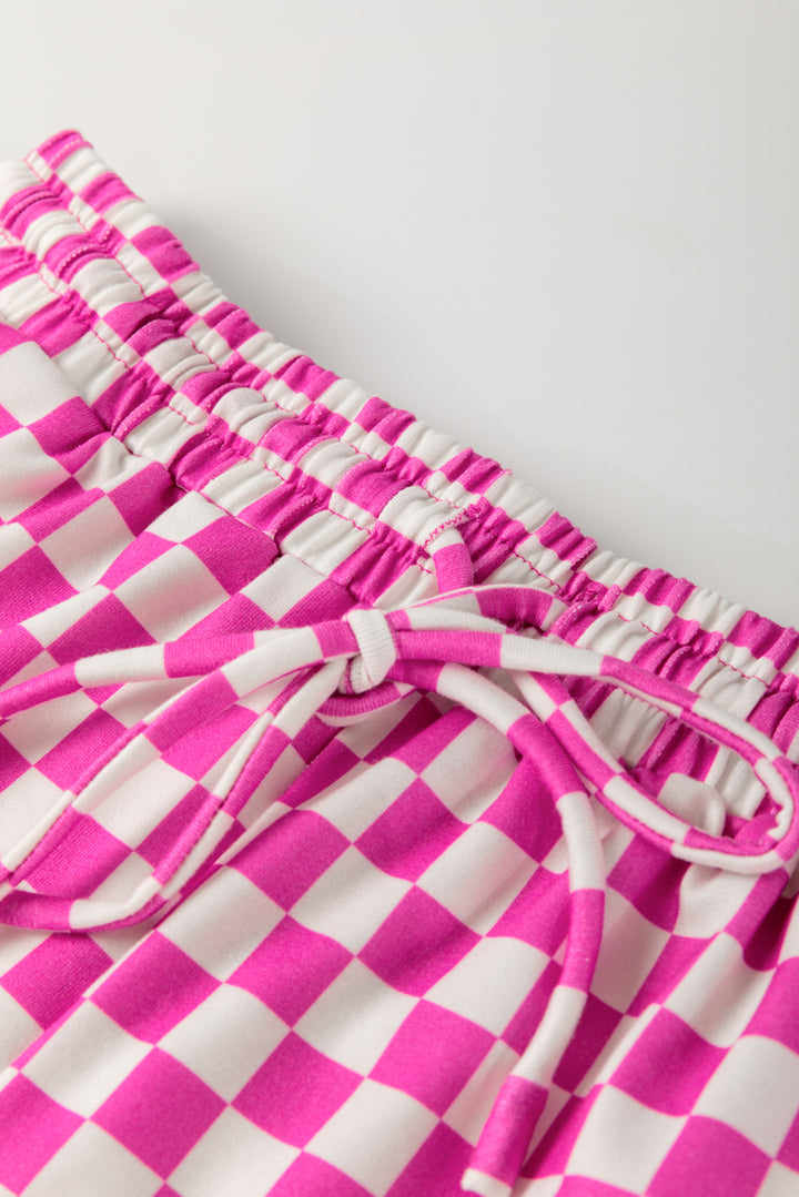 Checkered Top and Short Casual 2pcs Set