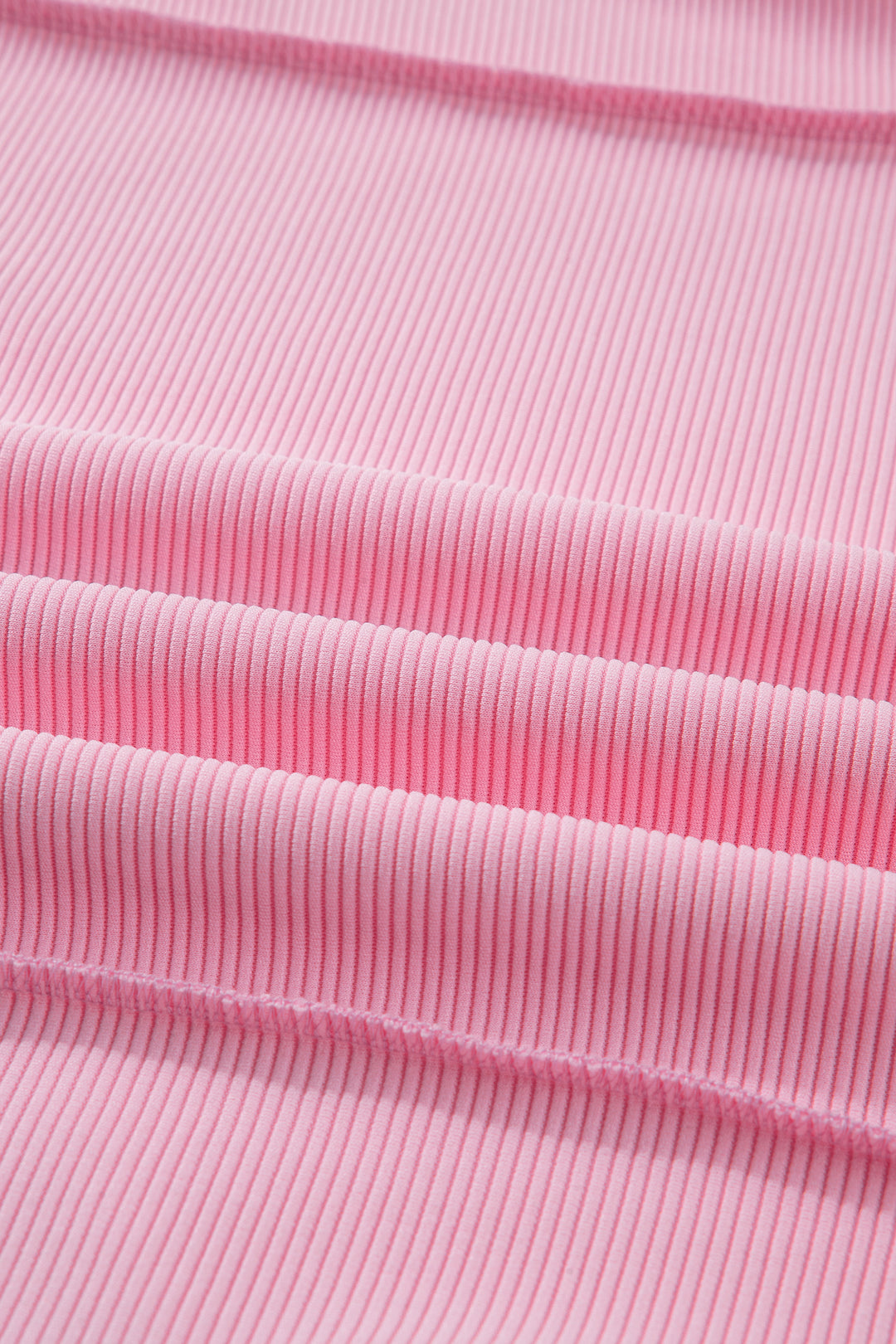 Pink Horizontal Ribbed Exposed Seam Detail Drop Shoulder Baggy Pullover