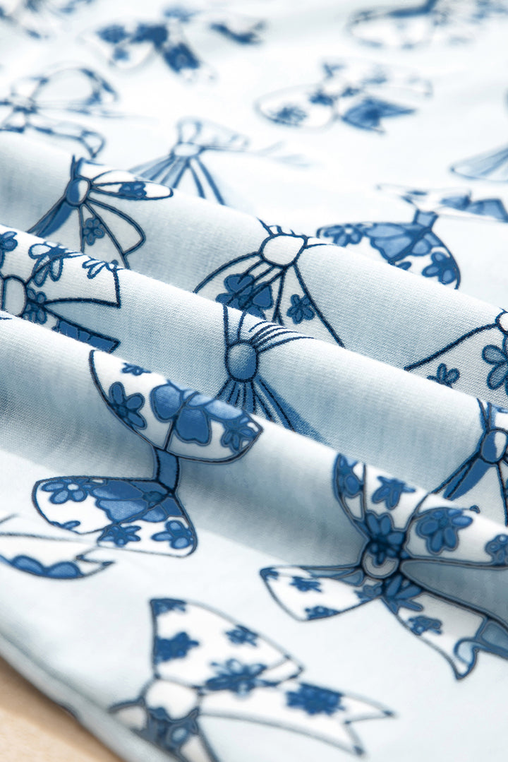 Bow Print Short Pajama Set