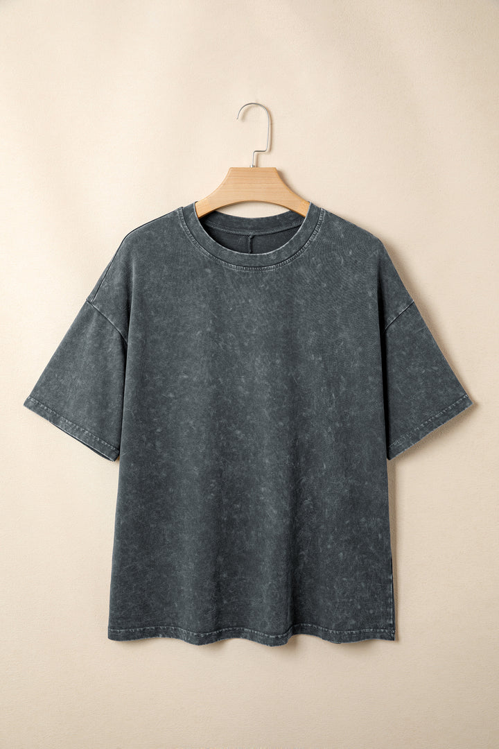 Solid Color Cotton Mineral Washed Oversize Tee