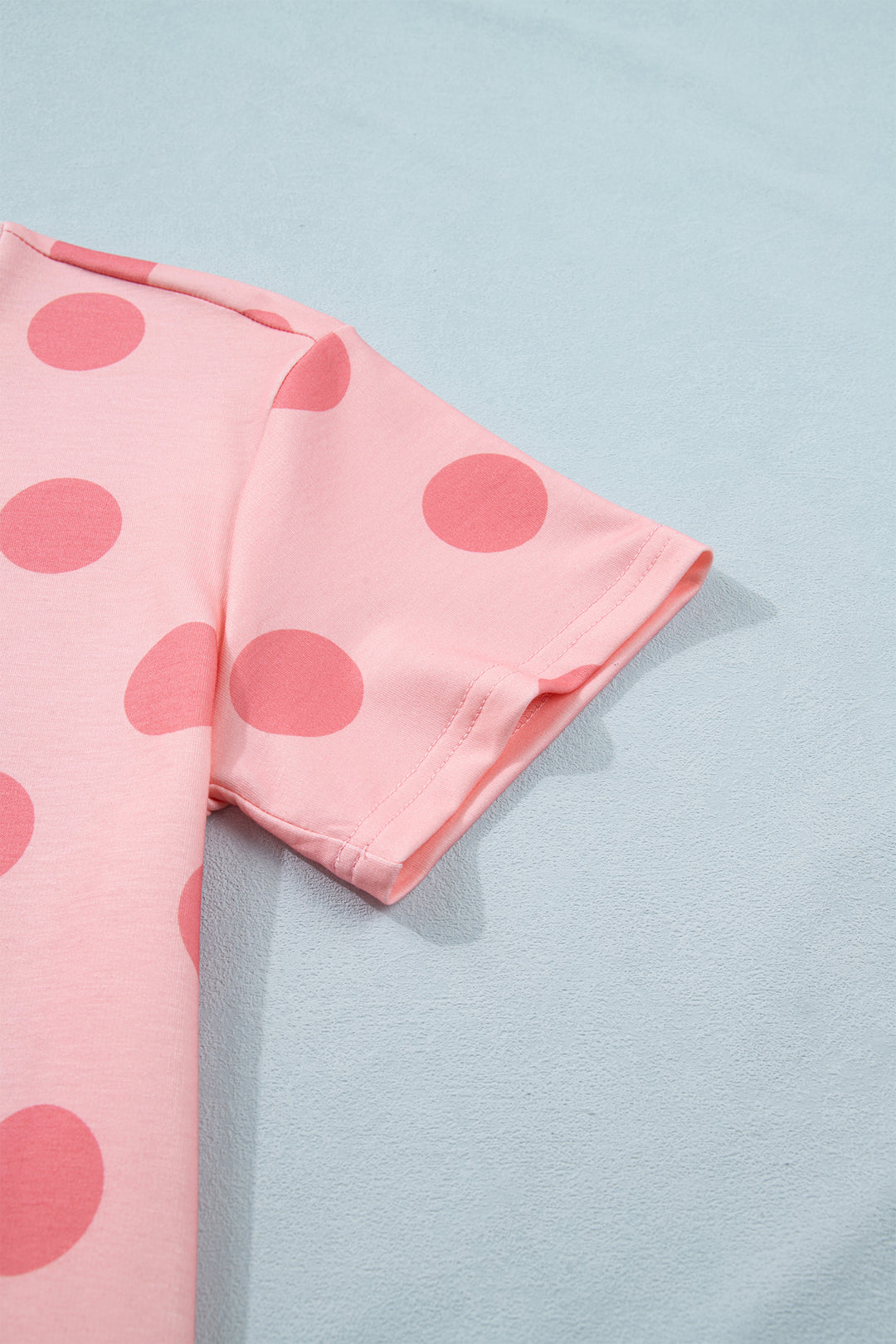 Polka Dot Short Sleeve Top Casual Skort 2pcs Outfit
