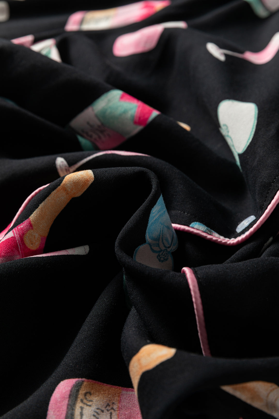 Christmas Wine Glass Print Bow Knot Two Piece Pajama Set