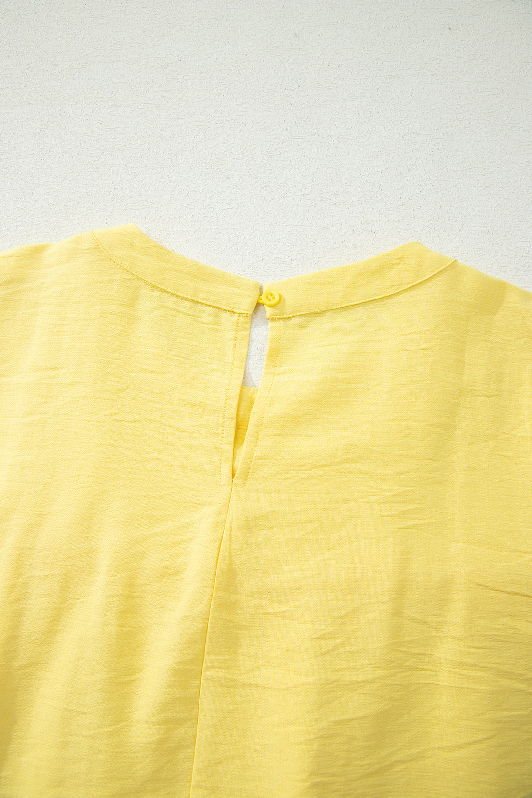 Tie Half Sleeve Pleated Detail Babydoll Blouse