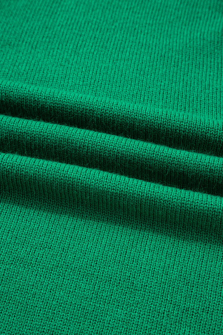 Bright Green Solid Color Knit Button Drop Shoulder Sweater Cardigan