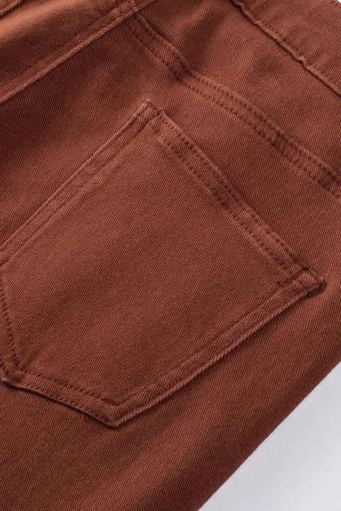 a close up of a pair of brown pants