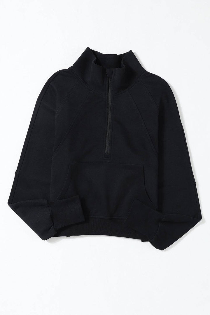 a picture of a black sweatshirt on a white background