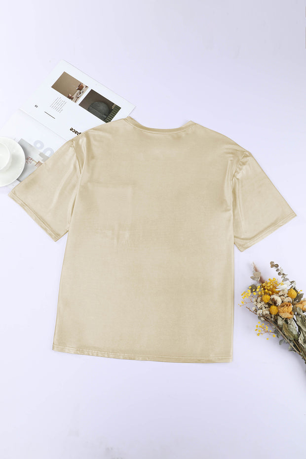 Apricot Chest Pocket Loose Fit T Shirt -