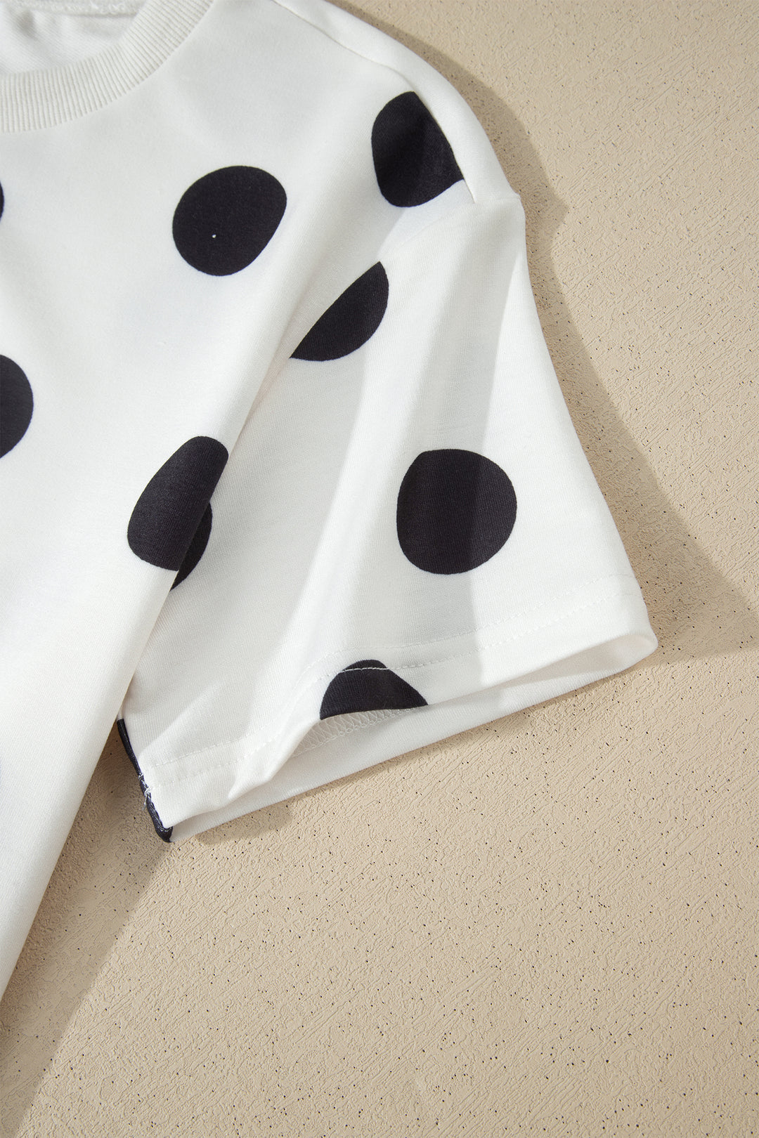 Polka Dot Short Sleeve Top Casual Skort 2pcs Outfit