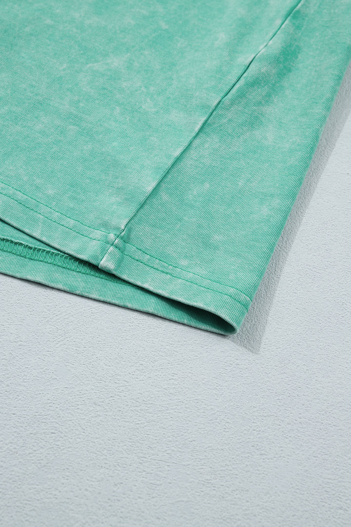 Solid Color Cotton Mineral Washed Oversize Tee