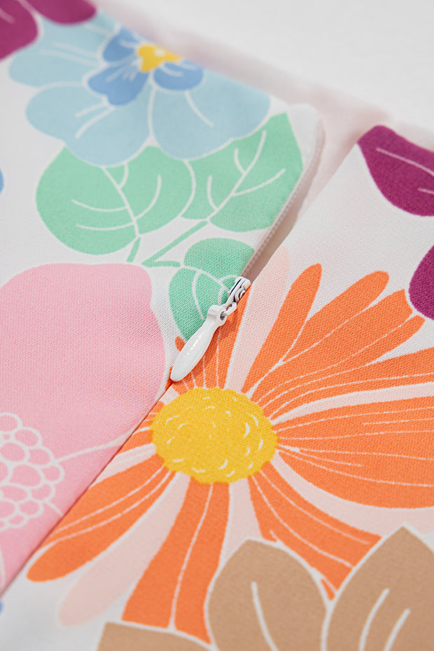 a close up of a flower print fabric