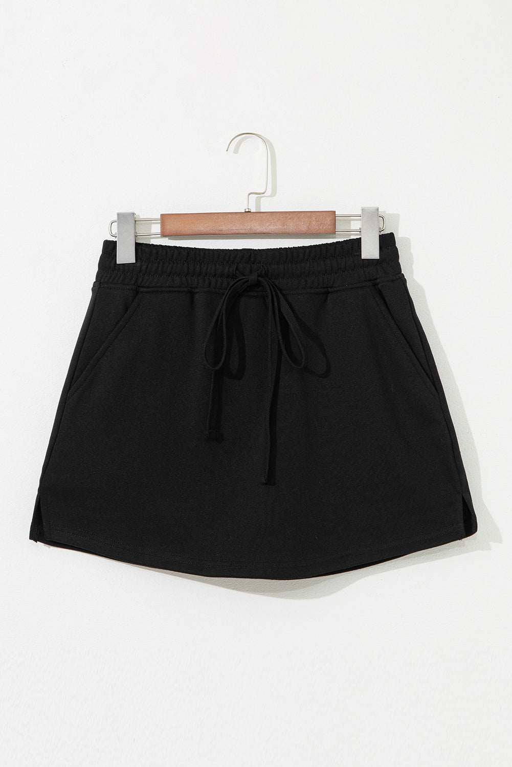 French Terry Drawstring Mini Skort with Pockets