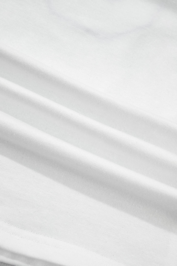 White USA Color Block Letter Printed Dolman Tee