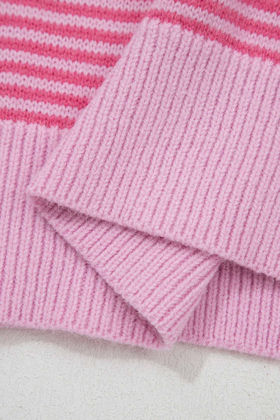 Stripe Contrast Heart Pattern Valentine Knit Sweater