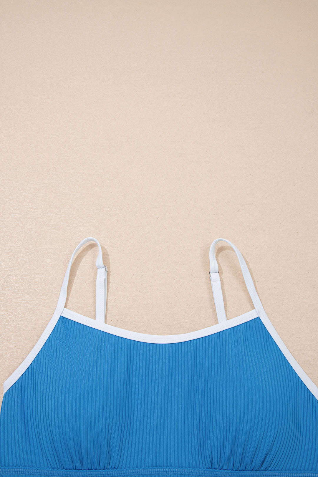 Color Block Edge Ribbed Pocketed Lined Swim Dress