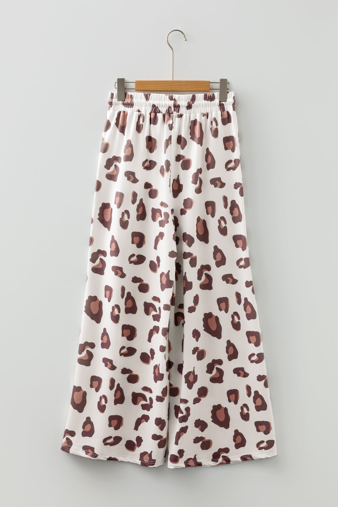 Drawstring Leopard Print Patch Pocket Loose Pants