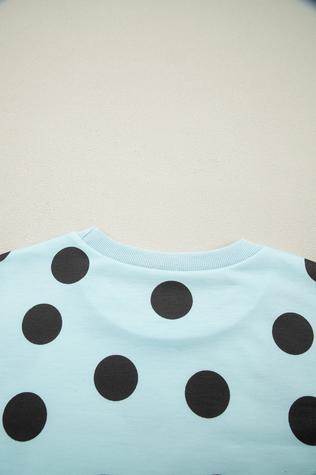 Polka Dot Short Sleeve Top Casual Skort 2pcs Outfit