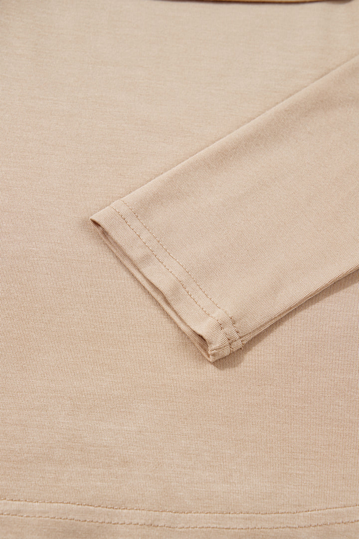 Foldover Off Shoulder Long Sleeve Slim Top