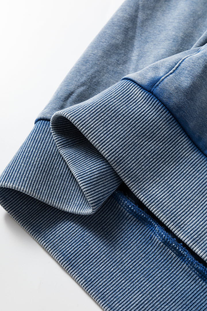 Canton Half Zip Kangaroo Pocket Mineral Wash Baggy Hoodie