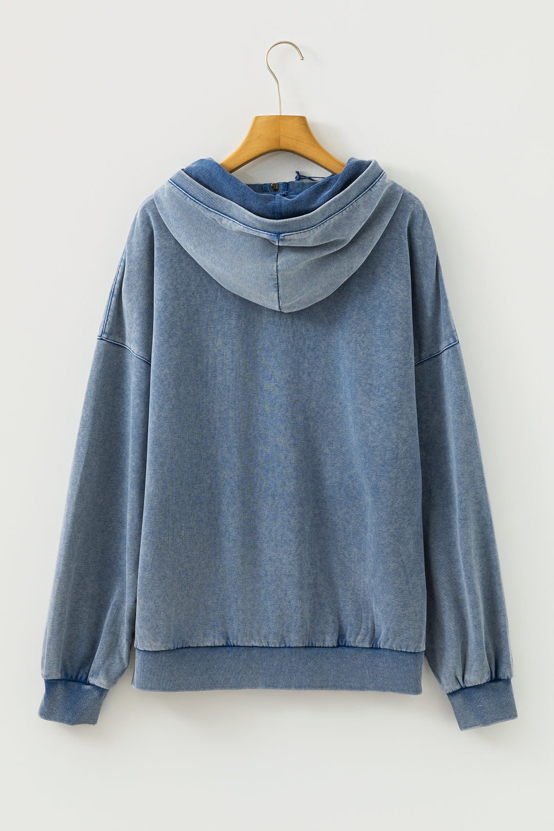 Canton Half Zip Kangaroo Pocket Mineral Wash Baggy Hoodie